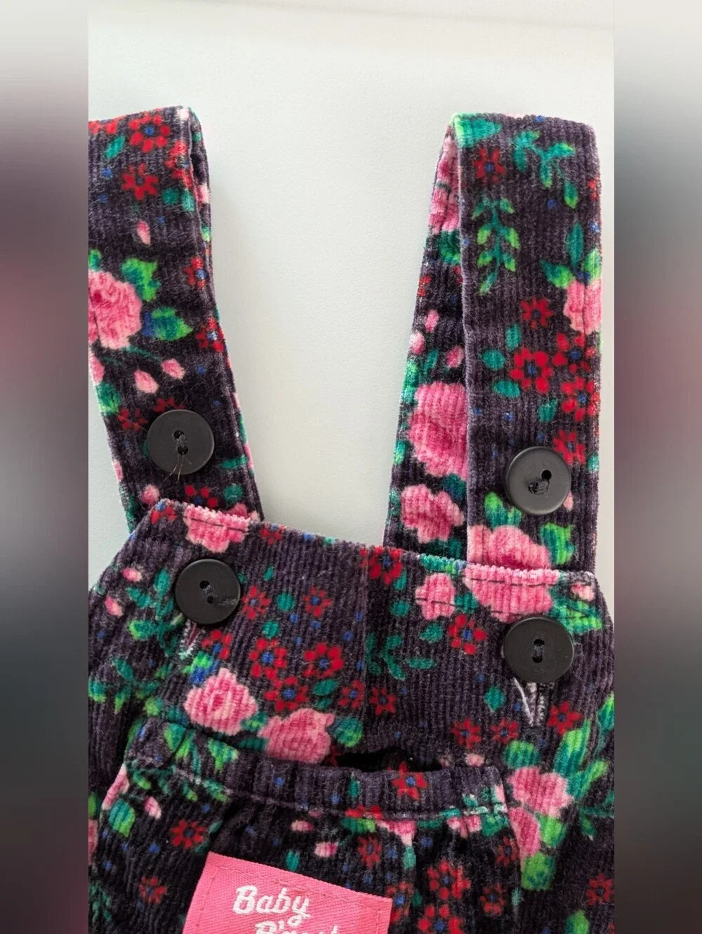 Baby B'gosh Floral Corduroy Pinafore Dress 12m